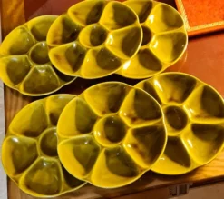 Ensemble de Six assiettes à huitres Gien