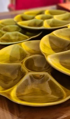 Ensemble de Six assiettes à huitres Gien