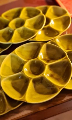 Ensemble de Six assiettes à huitres Gien