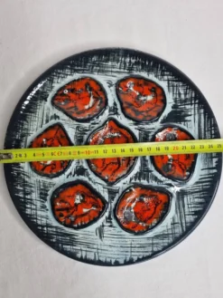 Ensemble de six assiettes, service à huitres, Pornic, 25 cm