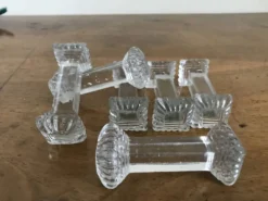 Ensemble de six porte couteaux en verre Art Deco