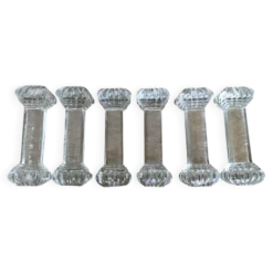 Ensemble de six porte couteaux en verre Art Deco
