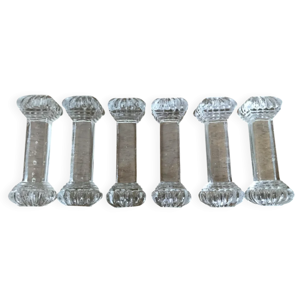 Ensemble de six porte couteaux en verre Art Deco