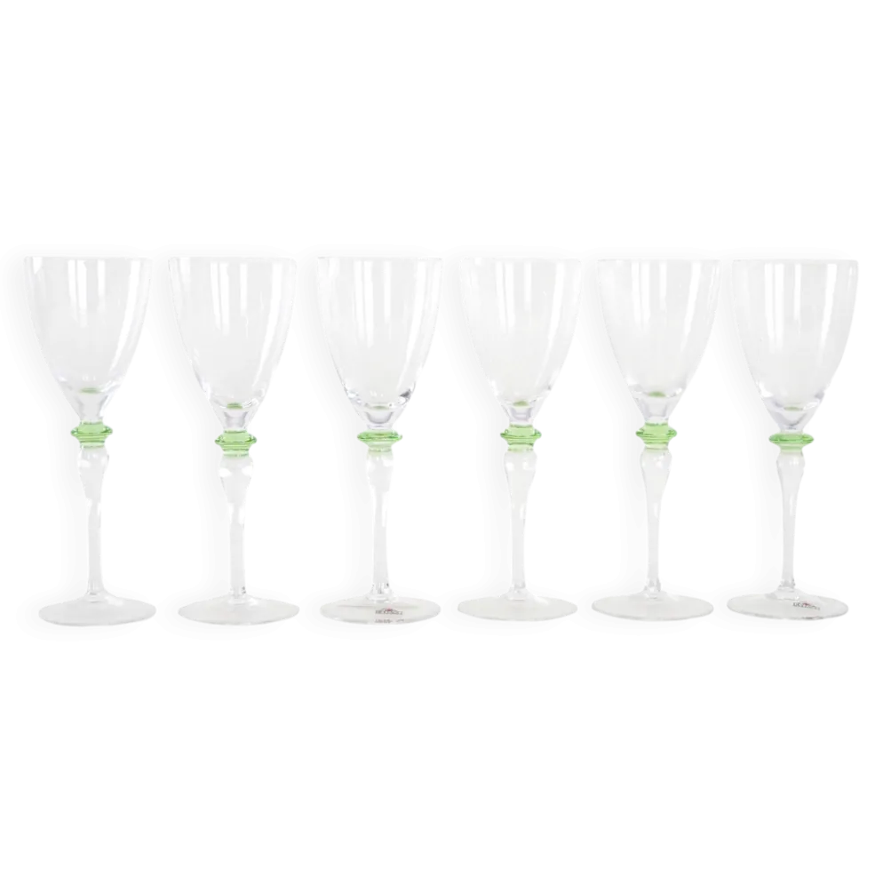 Ensemble de six verres, design italien, années 1970, fabriqué en Italie.