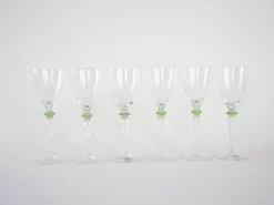 Ensemble de six verres, design italien, années 1970, fabriqué en Italie.