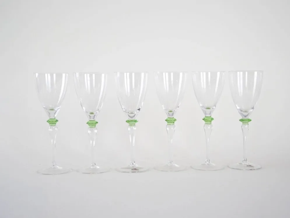 Ensemble de six verres, design italien, années 1970, fabriqué en Italie.