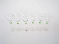 Ensemble de six verres, design italien, années 1970, fabriqué en Italie.