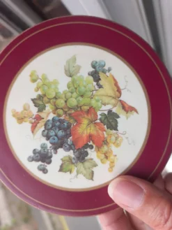 Ensemble de 6 sous-verres vintage en bois et liège
