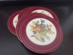 Ensemble de 6 sous-verres vintage en bois et liège