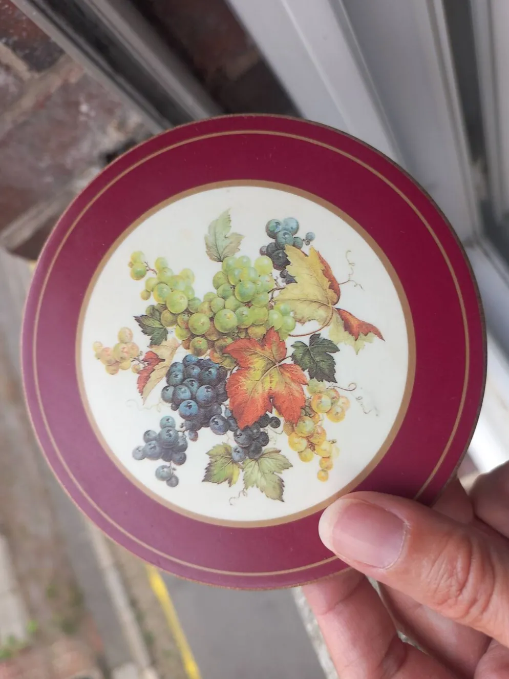 Ensemble de 6 sous-verres vintage en bois et liège