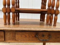 Ensemble de 3 tables basses gigognes rustiques merisier 1950