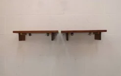Ensemble de tables de chevet flottantes en teck vintage – Design danois, années 1970