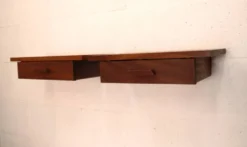 Ensemble de tables de chevet flottantes en teck vintage – Design danois, années 1970