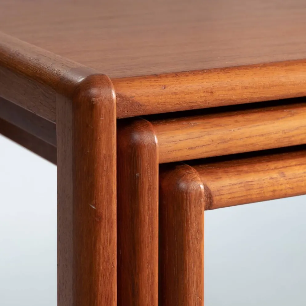 ensemble de 3 tables gigognes en teck, design danois, années 1970