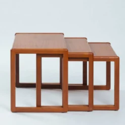 ensemble de 3 tables gigognes en teck, design danois, années 1970