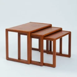 ensemble de 3 tables gigognes en teck, design danois, années 1970