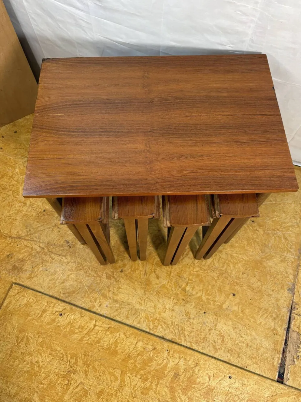 Ensemble de tables gigognes en teck style rétro vintage milieu du siècle par Poul Hundevad 1960 - Modèle iconique