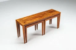 Ensemble de 3 tables gigognes en palissandre par Severin Hansen, Haslev, Danemark, 1960.