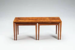 Ensemble de 3 tables gigognes en palissandre par Severin Hansen, Haslev, Danemark, 1960.