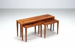Ensemble de 3 tables gigognes en palissandre par Severin Hansen, Haslev, Danemark, 1960.