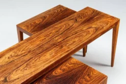 Ensemble de 3 tables gigognes en palissandre par Severin Hansen, Haslev, Danemark, 1960.