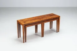 Ensemble de 3 tables gigognes en palissandre par Severin Hansen, Haslev, Danemark, 1960.