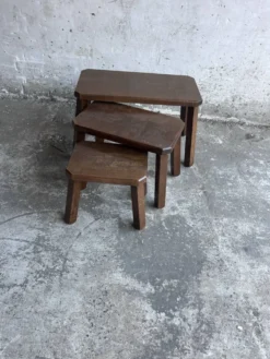 Ensemble de 3 tables gigognes en chêne