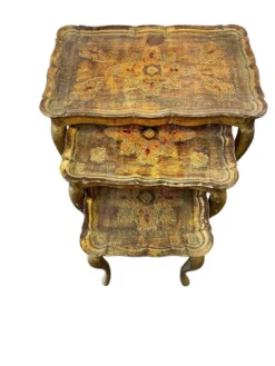 Ensemble de 3 tables gigognes florentines vintage