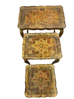 Ensemble de 3 tables gigognes florentines vintage