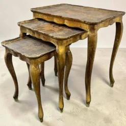 Ensemble de 3 tables gigognes florentines vintage