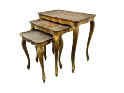 Ensemble de 3 tables gigognes florentines vintage