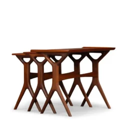 Ensemble de 3 tables gigognes par Johannes Andersen pour CFC Silkeborg, années 1960.