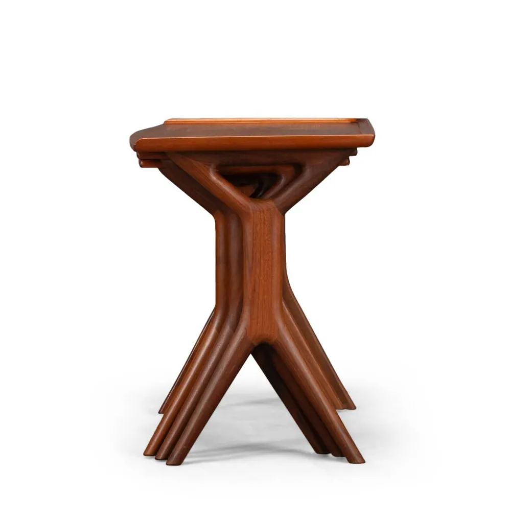 Ensemble de 3 tables gigognes par Johannes Andersen pour CFC Silkeborg, années 1960.