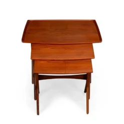 Ensemble de 3 tables gigognes par Johannes Andersen pour CFC Silkeborg, années 1960.