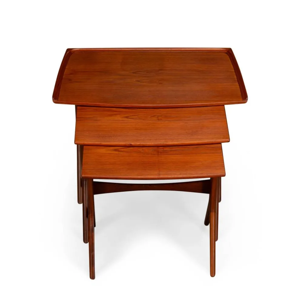 Ensemble de 3 tables gigognes par Johannes Andersen pour CFC Silkeborg, années 1960.