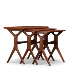 Ensemble de 3 tables gigognes par Johannes Andersen pour CFC Silkeborg, années 1960.