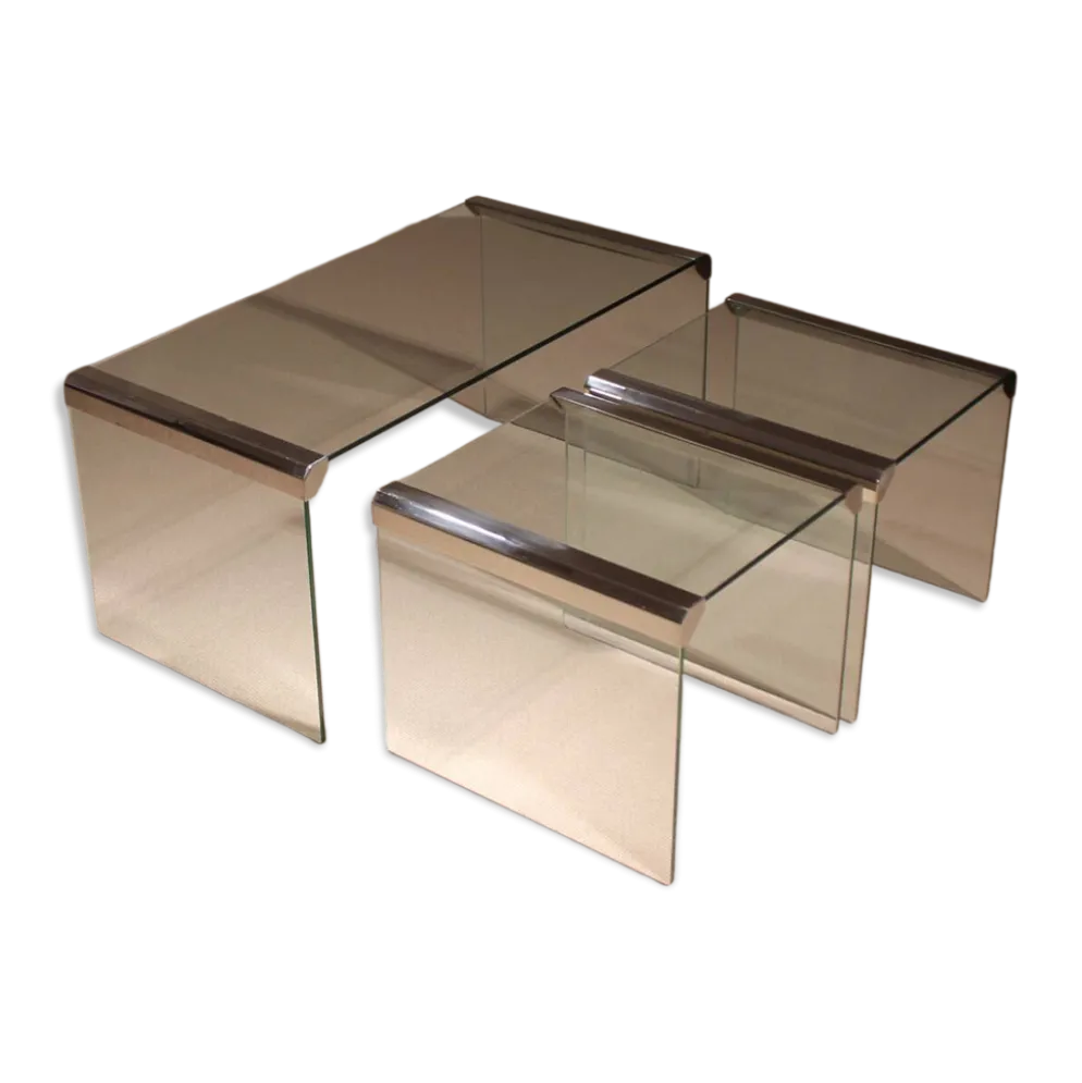 Ensemble de tables gigognes par Pierangelo Gallotti et Luigi Radice | Italie années 1980