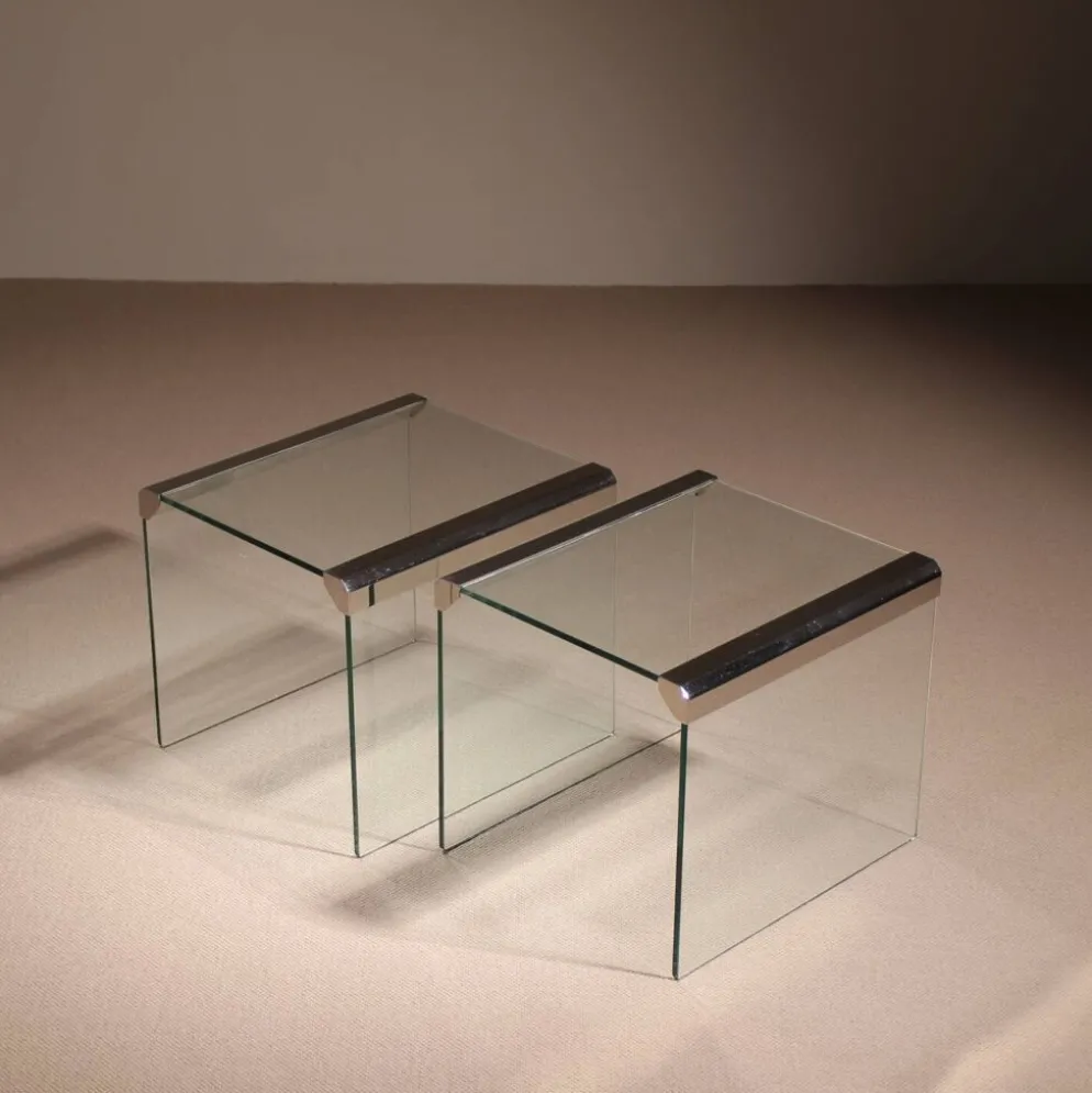 Ensemble de tables gigognes par Pierangelo Gallotti et Luigi Radice | Italie années 1980