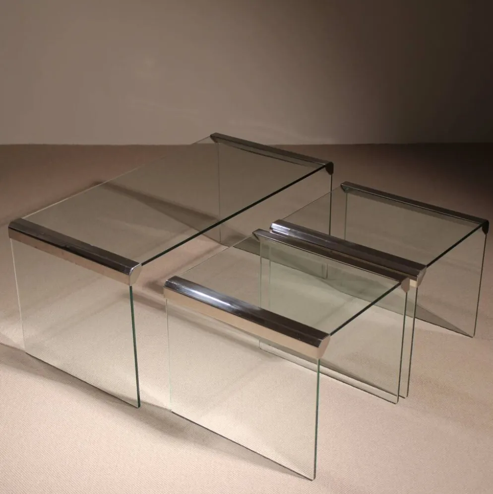 Ensemble de tables gigognes par Pierangelo Gallotti et Luigi Radice | Italie années 1980