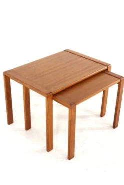 Ensemble de 2 tables gigognes - teck - design danois