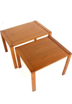 Ensemble de 2 tables gigognes - teck - design danois