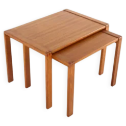 Ensemble de 2 tables gigognes - teck - design danois
