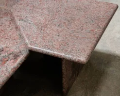 Ensemble de 3 tables gigognes vintage en granit rose, 1970