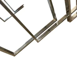 Ensemble de 3 tables gigognes vintage / tables d'appoint en chrome/marbre