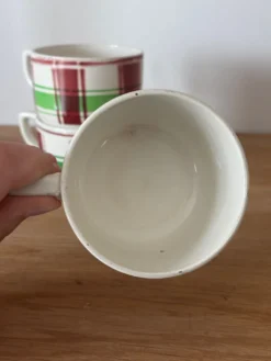 Ensemble de 5 tasses anciennes Sarreguemines Sousse