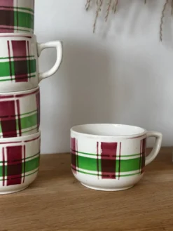 Ensemble de 5 tasses anciennes Sarreguemines Sousse