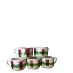 Ensemble de 5 tasses anciennes Sarreguemines Sousse