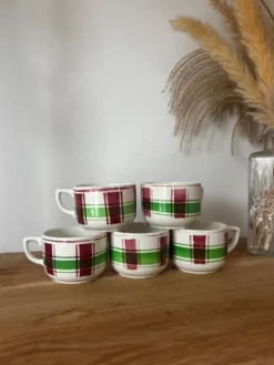 Ensemble de 5 tasses anciennes Sarreguemines Sousse