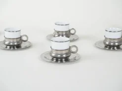 Ensemble de tasses en porcelaine, design italien, années 1980, production : Italie