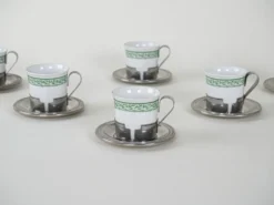 Ensemble de tasses à espresso, design italien, années 1980, fabriqué en Italie.
